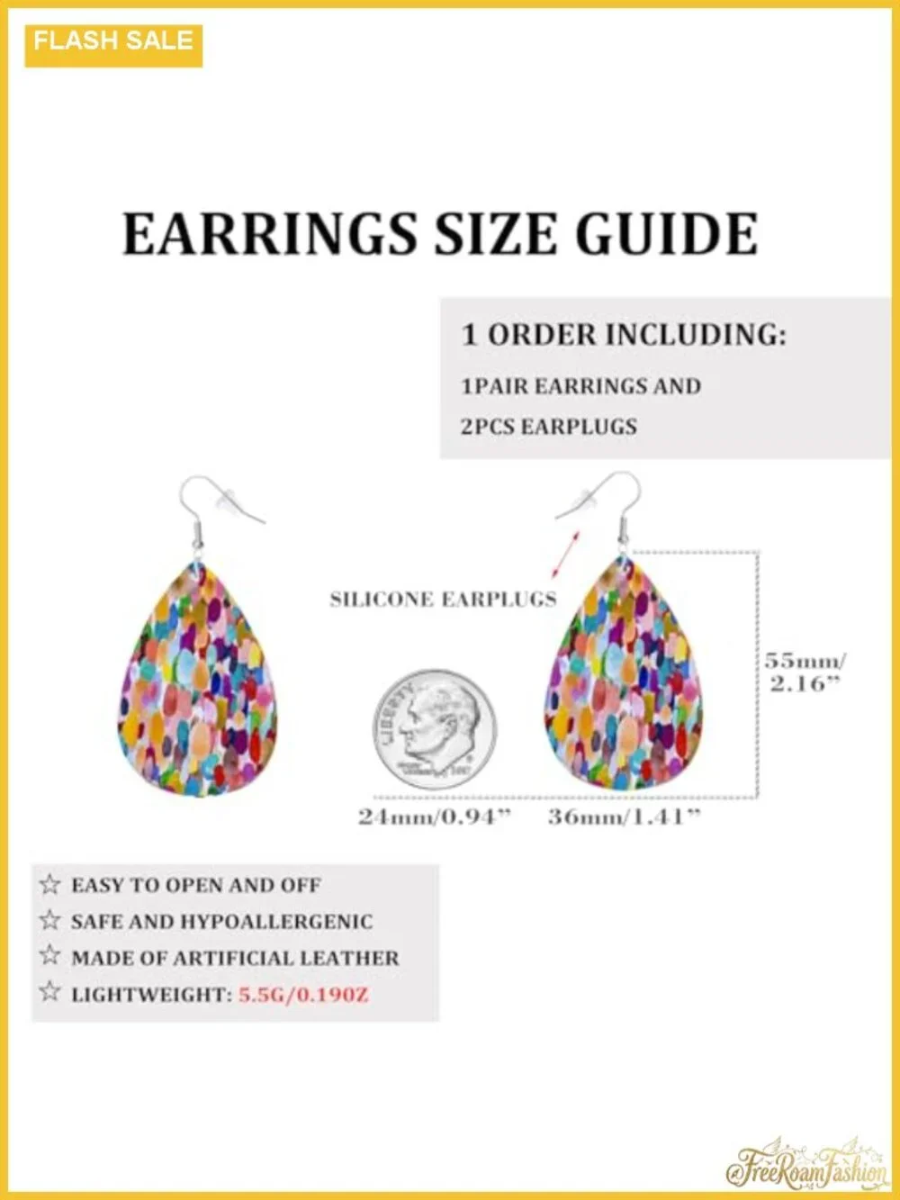 Hand Cut Leather Teardrop Drop Dangle Earrings Hypoallergenic Nickel Free Hook